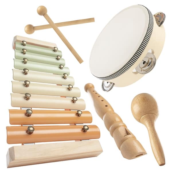 slide 2 of 5, Comfy Cubs 4-Piece Kids Musical Instruments, Montessori Toys, Creativity & Motor Skills for Toddlers