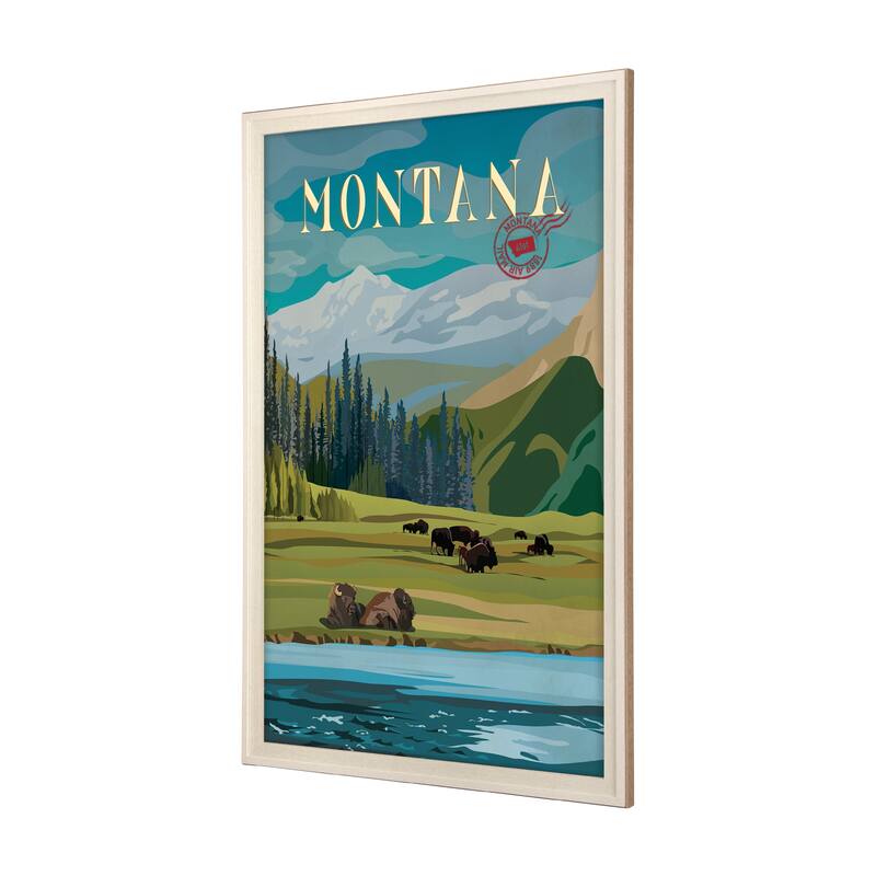 Montana Go USA by Mercana Studio a Hand Embellished Framed Art Print Series