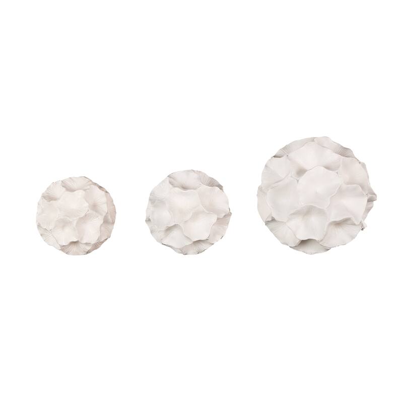 Gold or White Resin Decorative Orbs & Vase Filler with Varying Sizes (Set of 3)