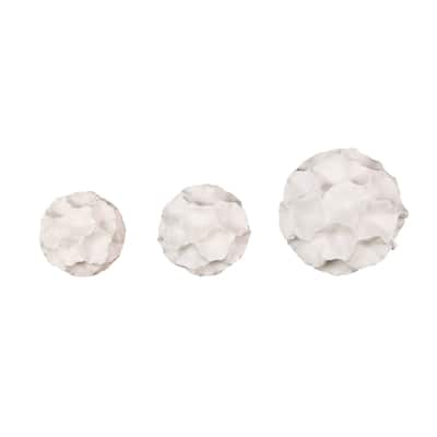 Resin Decorative Orbs & Vase Filler with Varying Sizes - Set of 3 Gold or White - Roche River Decor