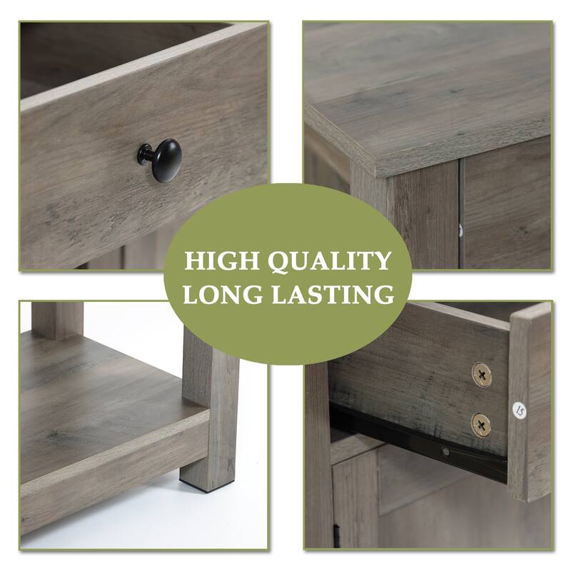 35.43" Wide Server 2-Drawer 2-Door Buffet Storage Cabinet