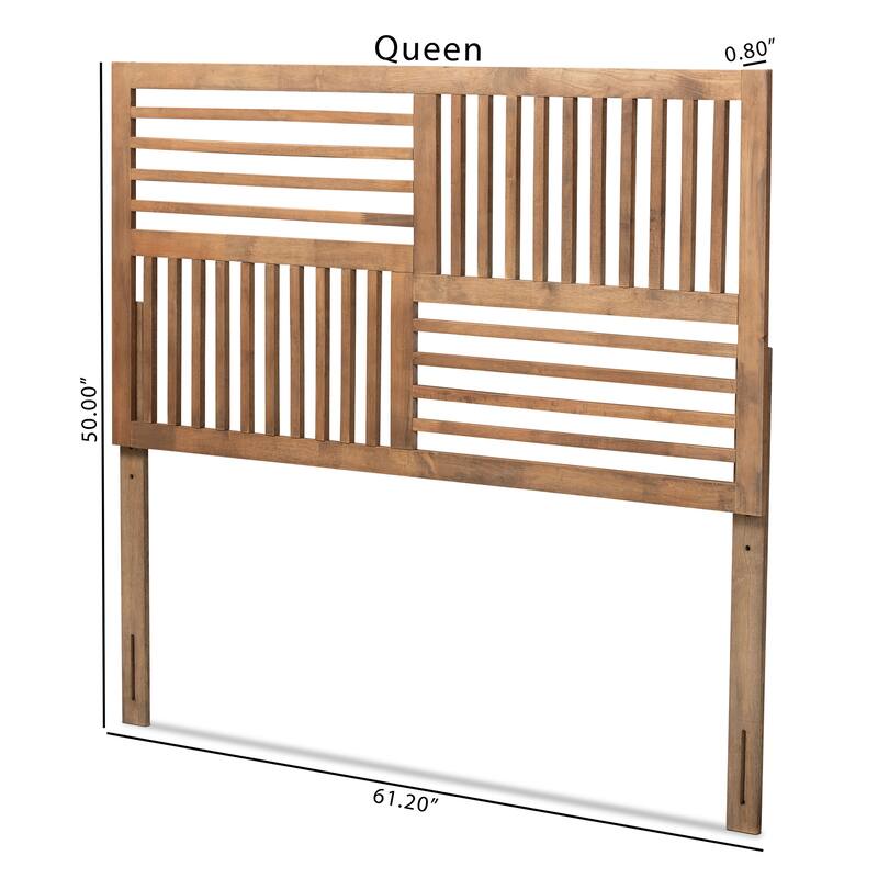 Adler Transitional Ash Walnut Finished Wood Headboard