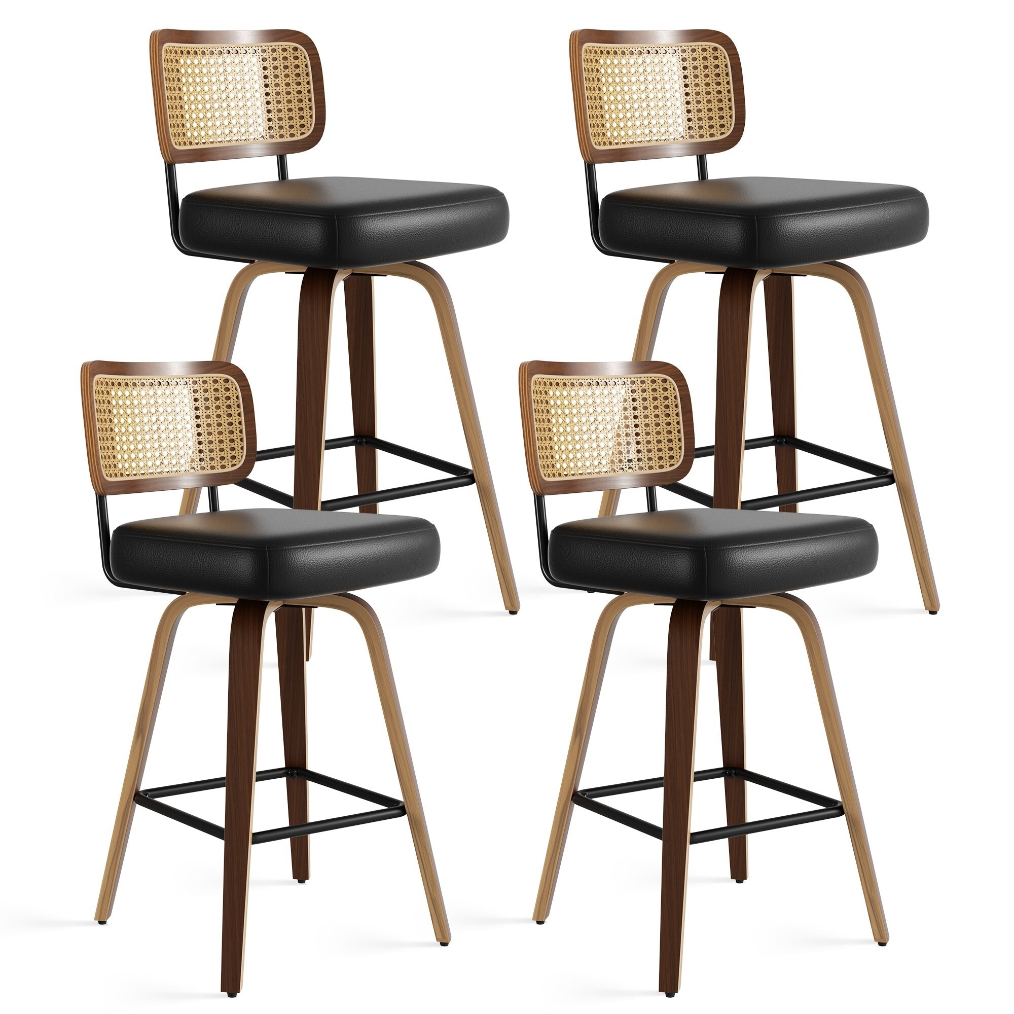 HOMYKA Swivel Bar Stools Set of 4