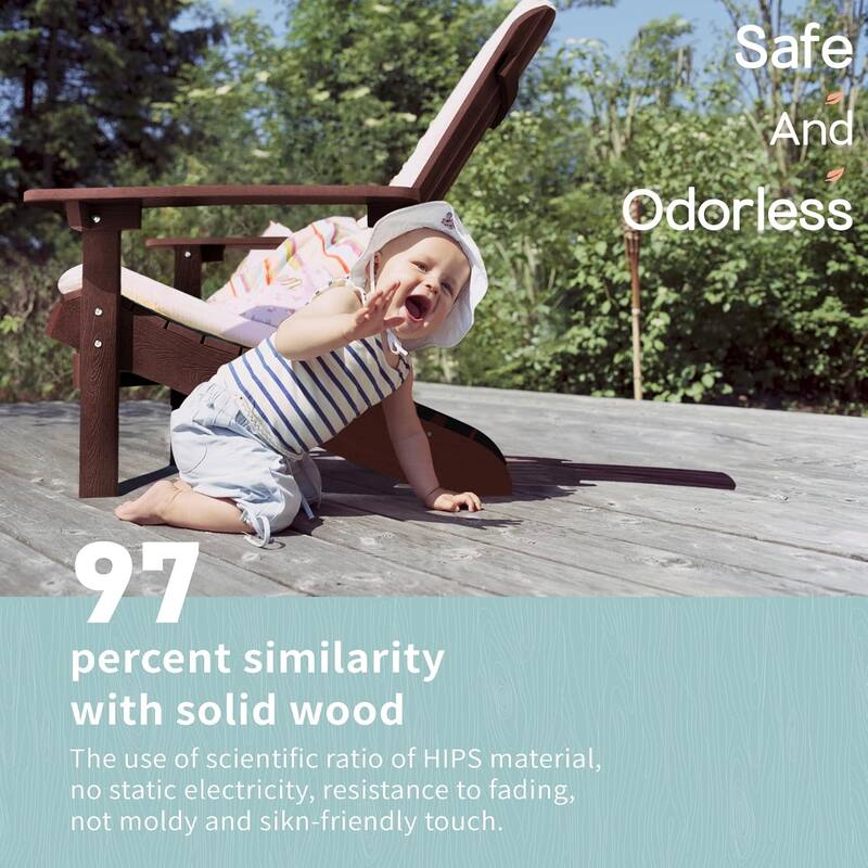 WINSOON All Weather HIPS Outdoor Plastic Adirondack Chairs Set of 2