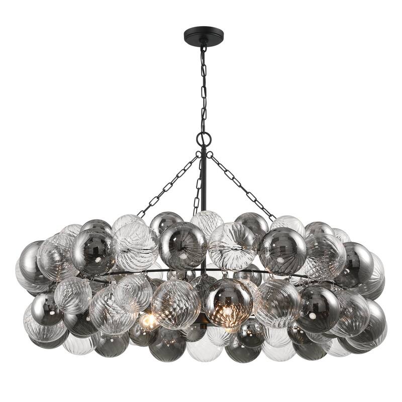 Acroma 3-Light Dimmable Glass Globe Bubble Chandelier - N/A