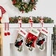 preview thumbnail 33 of 33, Glitzhome Resin Santa Snowman Penguin Gnomes with JOY Christmas Stocking Holders Mantel Ornament(Set of 3)