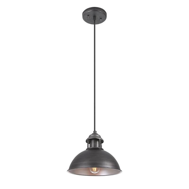 1-light Pot Lid Industrial Dome Pendant Lighting Antique Silver