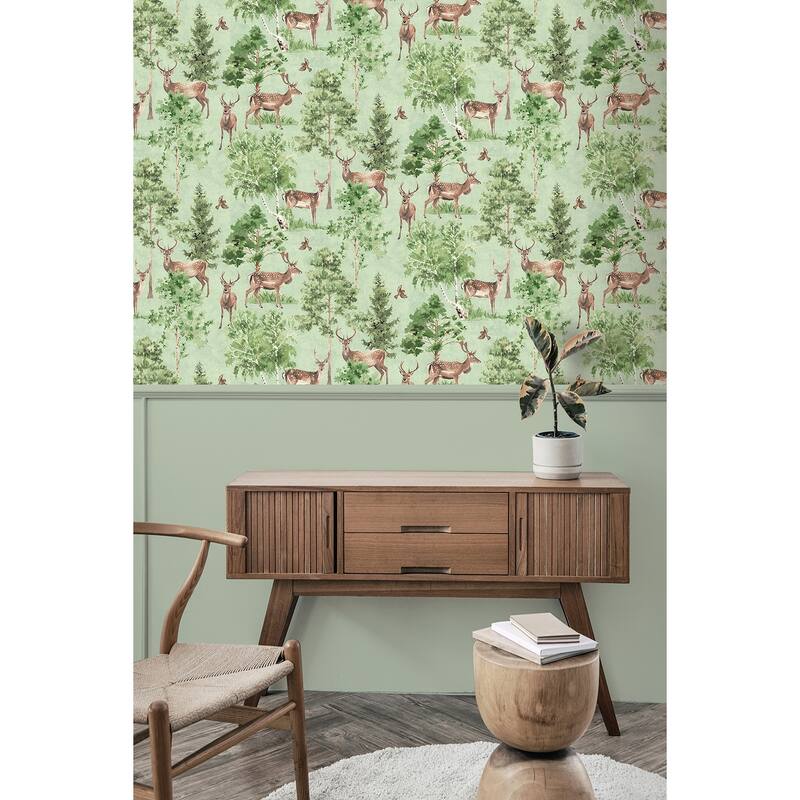Arthouse Cletis Neutral Deer Forest Wallpaper