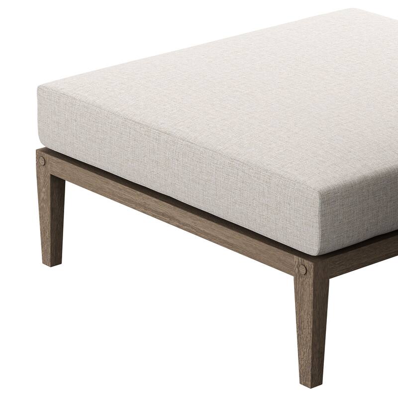 Northlake Outdoor Patio Teak Ottoman