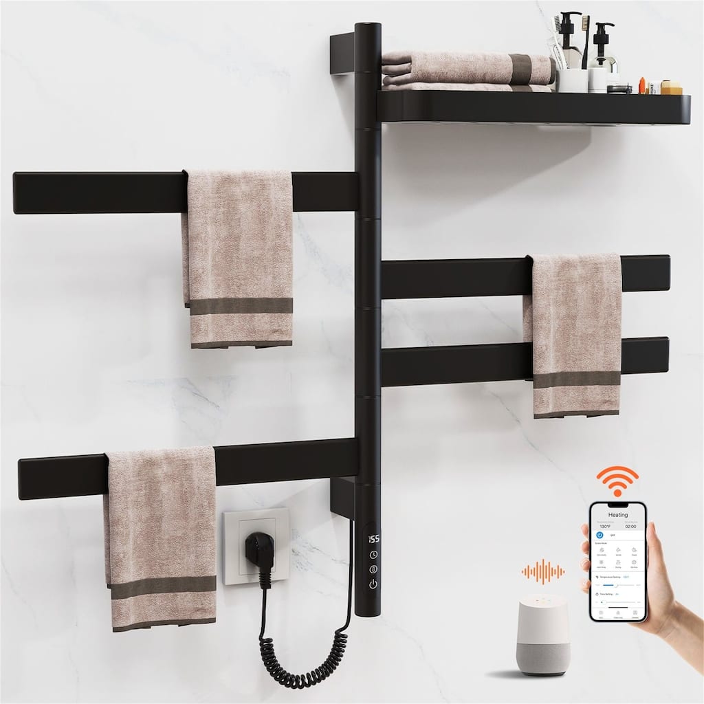 Wall-Mounted Electric Towel Dryer with Swivel Bars