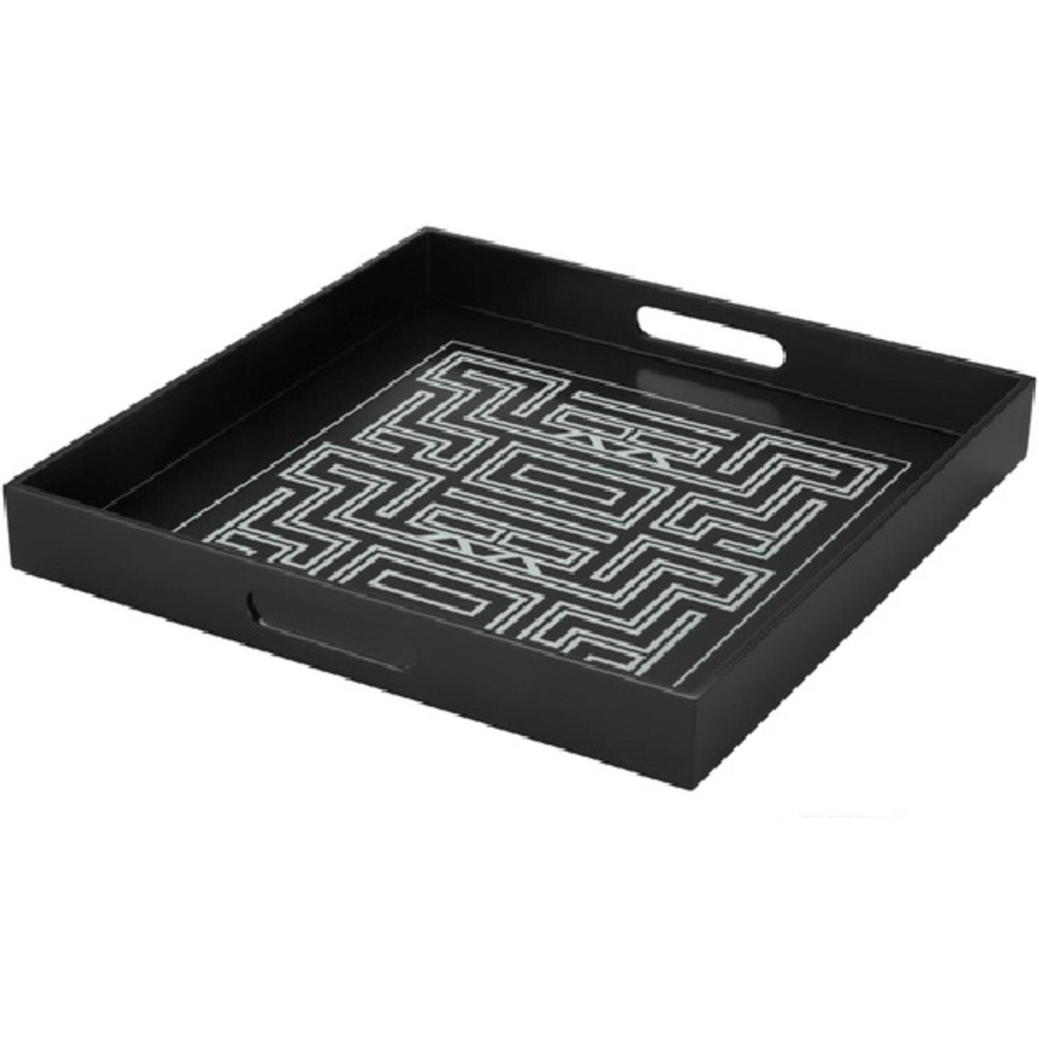 Shop 15 5 Amitola Black And Cream Decorative Square Serving Tray