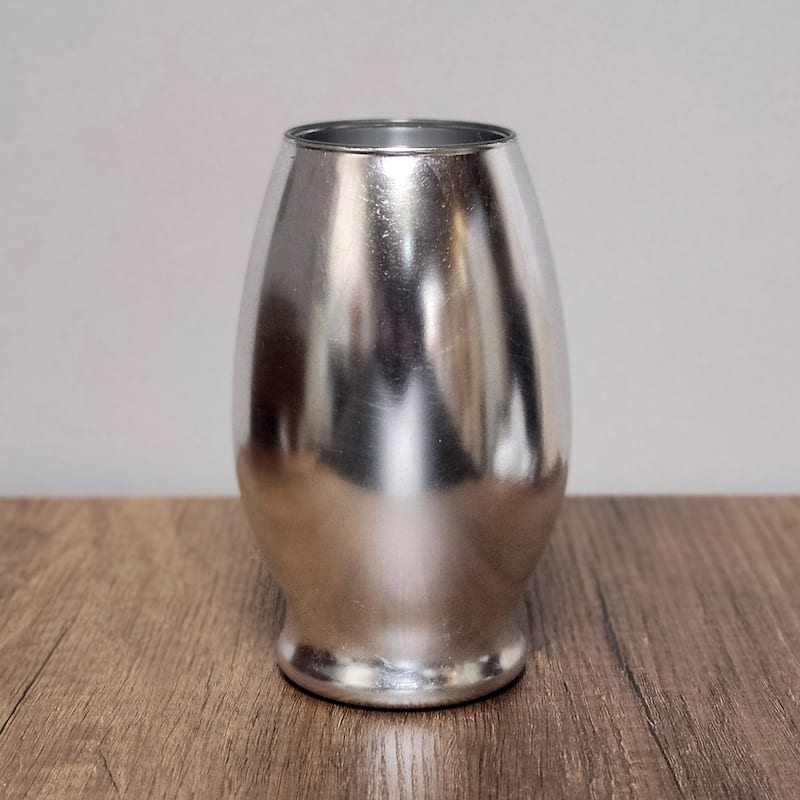 GILT 7" Glass Oval Vase - Silver
