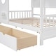 preview thumbnail 3 of 14, Wooden Full Size House Bed with 2 Drawers,Kids Bed with Storage Shelf