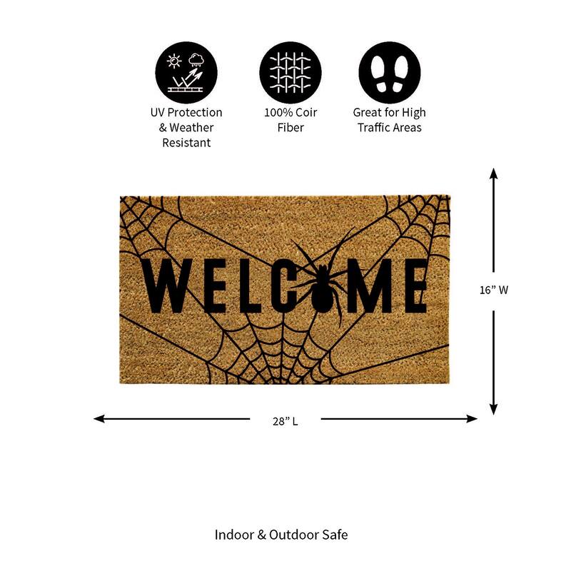 16 in. x 28 in. Coir Halloween Greeting "Welcome" Door Mat