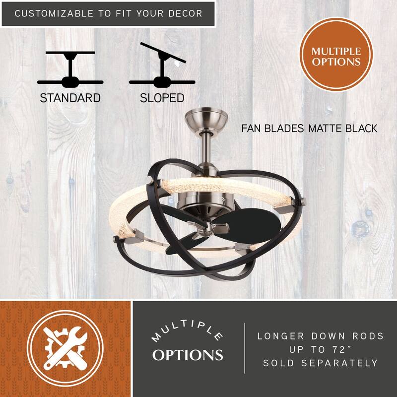 Vaxcel Lighting Galileo 22" 3 Blade LED Ceiling Fan with Remote