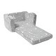 preview thumbnail 1 of 7, Grey Fleece Glow Foldable Kids Sofa Chair with 25D Foam and Blanket - 24.01“L x 16.93” W x 15.75” H