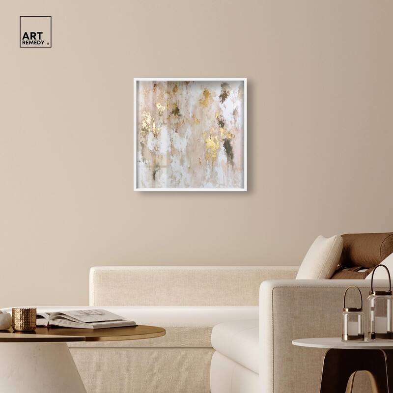 Golden Glimmer Gesture II Shadowbox by Art Remedy