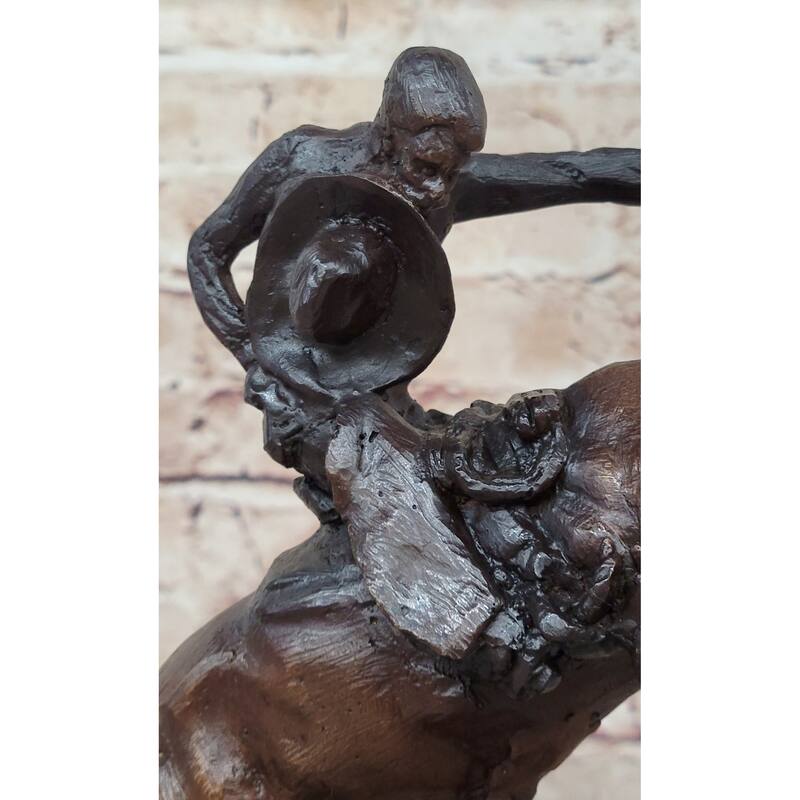 Bronco Twister Frederic Remington Cowboy Bronze Statue Sculpture Western 10 Inches X 10 Inches