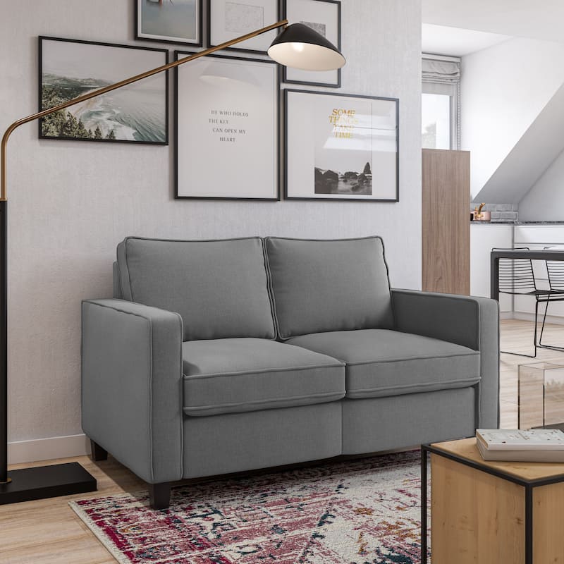 Georgia Upholstered 2 Seater Loveseat - Grey