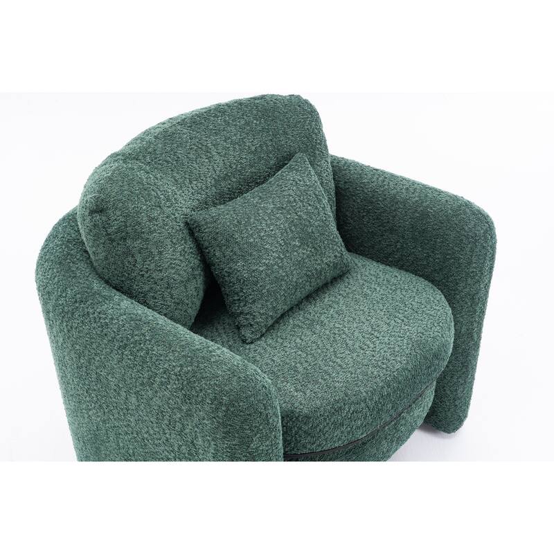 Chenille Round Corner Accent Chairs with Ergonomic Support and Tool-Free Assembly