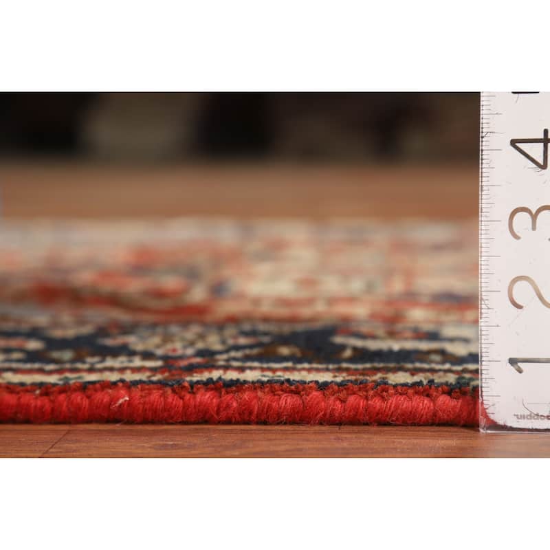 Hand Knotted Oriental 100% Wool Carpet Traditional Medallion Oranges & Rust Heriz (serapi) Area Rug - 4' 11'' X 3' 0''