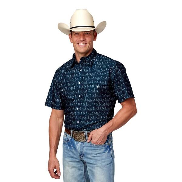 mens short sleeve western dress shirts Roper 01-002-0145-0371 Solid Tone On Tone Sh J.C. Western Wear breathable cotton Men's TEK Western Maroon Short