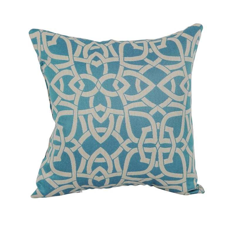 17-inch Square Premium Woven Outdoor Throw Pillows (Set of 1, 2, or 4) - Set of 1 - Dolan Turquoise