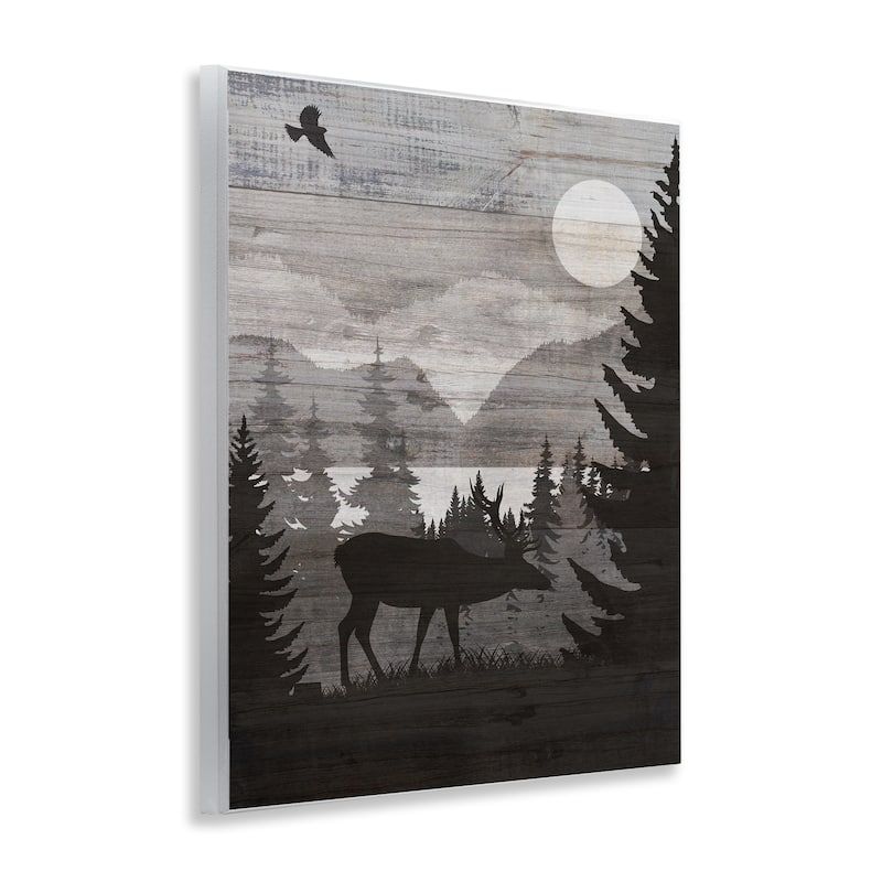 Stupell Rustic Moose at Night Wall Plaque Art Design By Susan Arnot