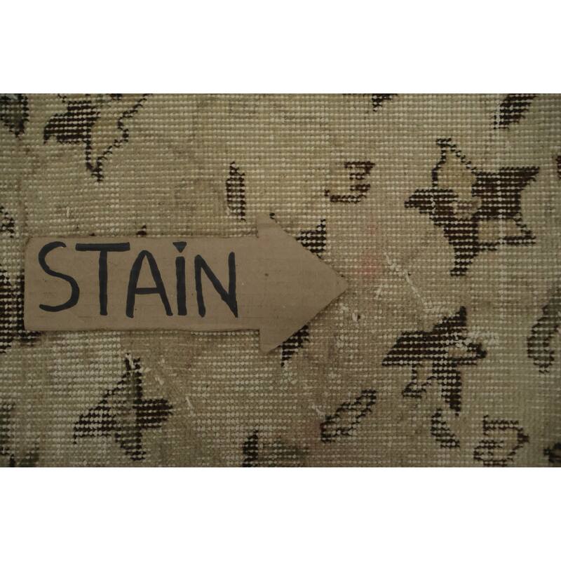 Hand Knotted Oriental 100% Wool Carpet Transitional Floral Beige & Ivories Anatolian Area Rug - 9' 0'' X 5' 3''