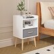 preview thumbnail 11 of 38, 2-Tier Kids Nightstand With Fabric Drawer, Set of 2