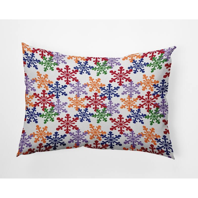Snow Fall Winter Indoor/Outdoor Throw Pillow - 14" x 20" - Orange