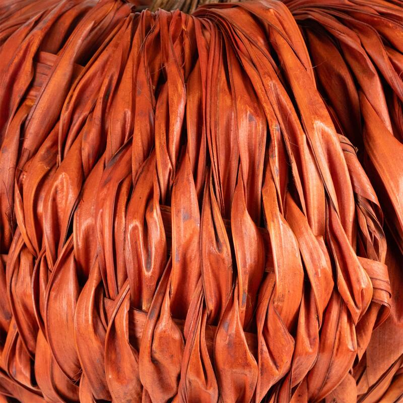 Woven Rattan Fall Harvest Pumpkin Decoration - 8.5"