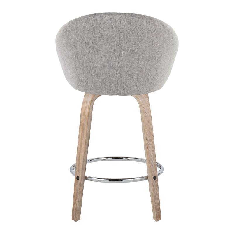 Carson Carrington Livesey High Back 26" Fixed-Height Counter Stool with Bent Wood Legs & Round Footrest (Set of 2)