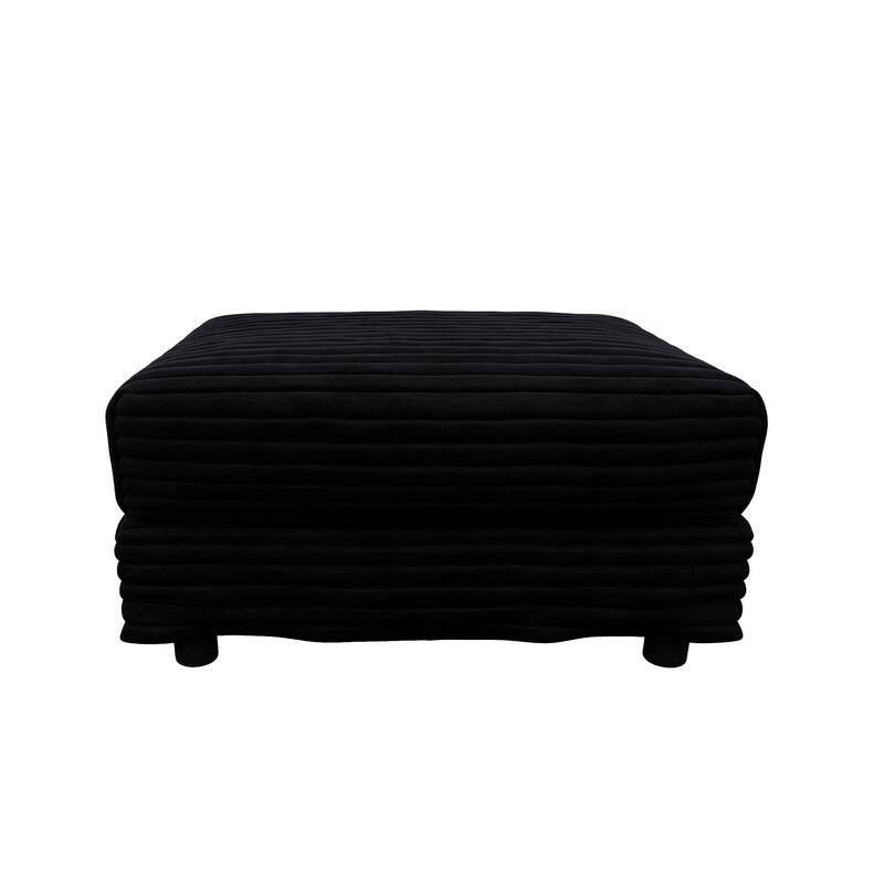 Sectional Couch with 3 Ottoman, 102.4" Corduroy Deep Seat Couches with Pillows, Convertible Sofa Lounge Chair for Living Room