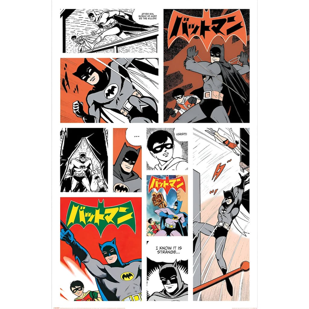 Batman - Bat - Manga Comic strip Poster Art Poster - 24 x 36 Inch