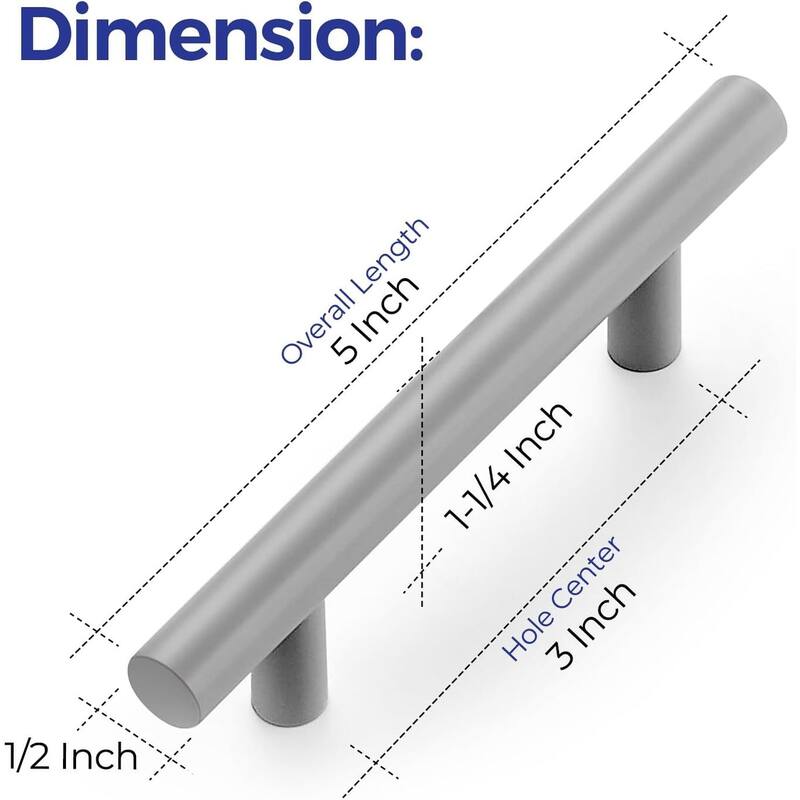 30-Pack Cabinet Pulls - 5" Handles, 3" Hole Center for Kitchen Drawers