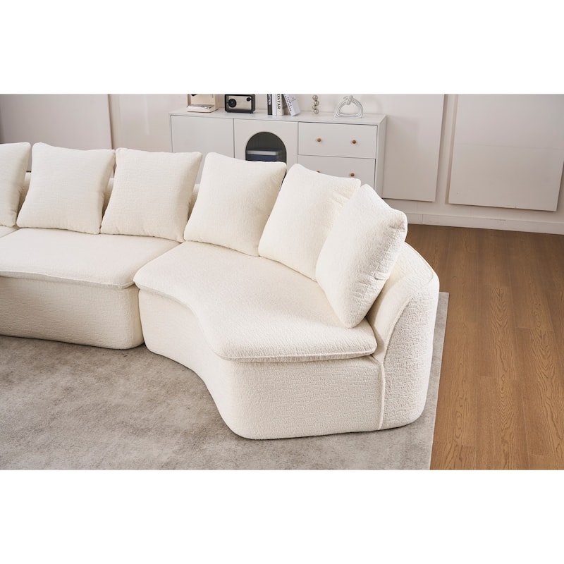 127.96'' Modular Chenille Boneless Sectional Sofa with Ottoman