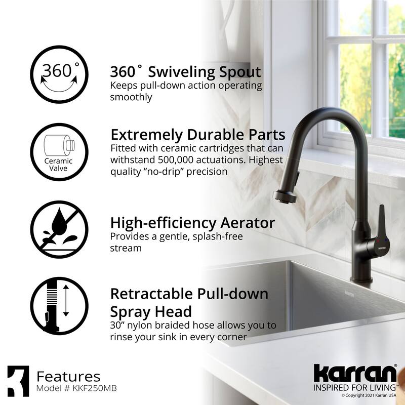 Karran Scottsdale Single-Handle Pull-Down Sprayer Kitchen Faucet