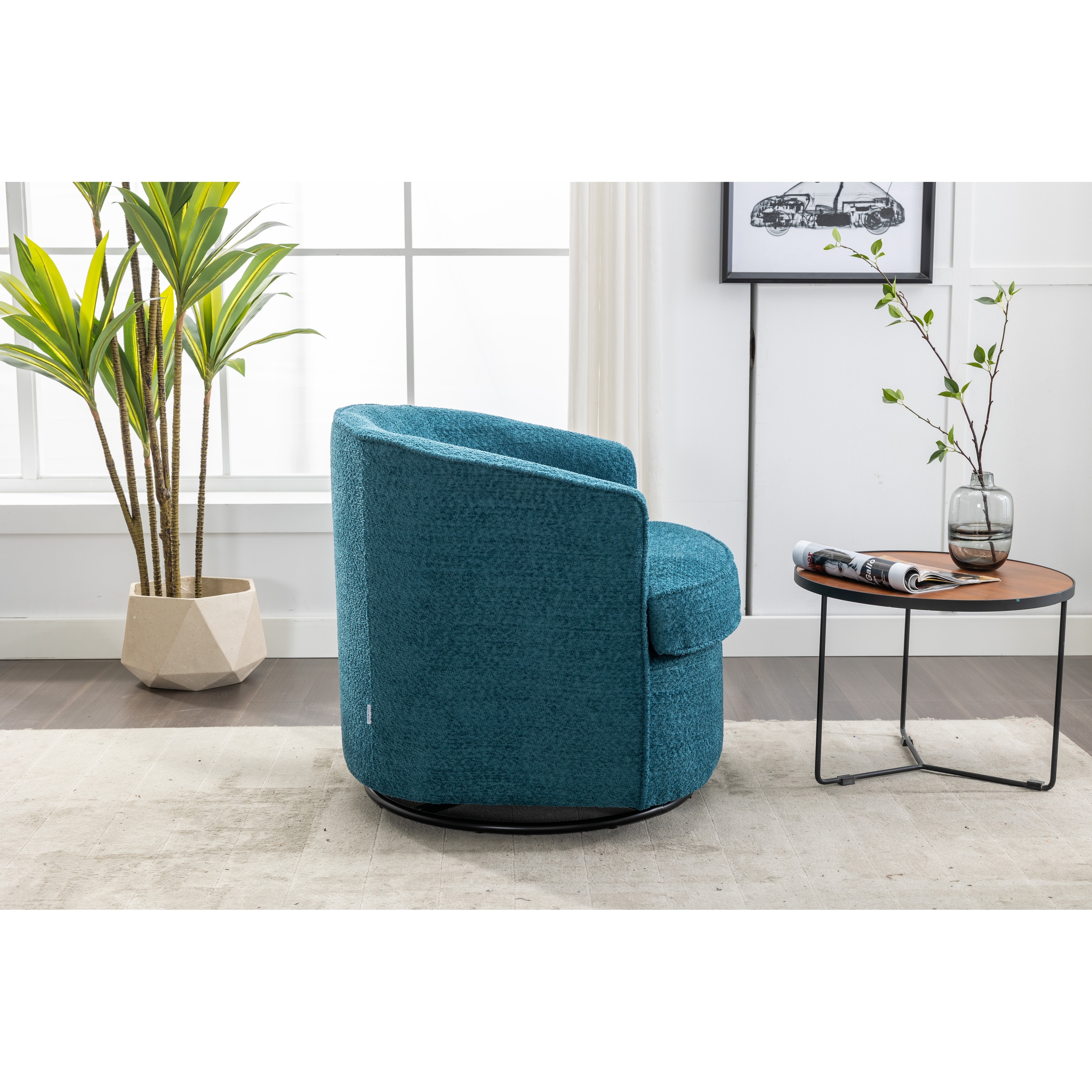 Living Room Swivel Accent Chair Round Barrel Armchair Sofa Lake
