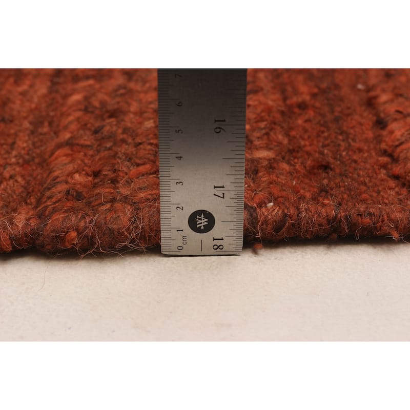 ECARPETGALLERY Flat-Weave Natural Burnt Orange Wool Tapestry Kilim - 8'2 x 8'1