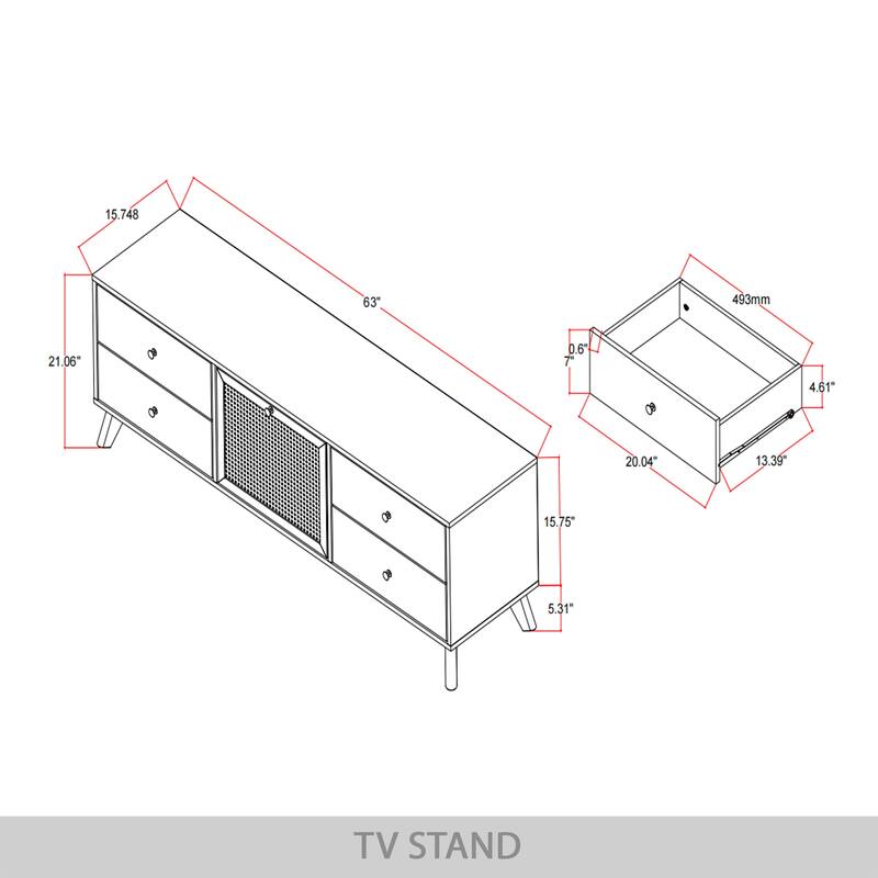 CraftPorch Mid-Century Modern Black TV Stand Console
