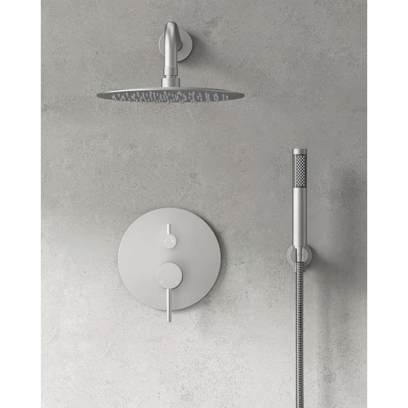 GRANDJOY Wall Mounted Shower System 10" Rainfall Shower Head with Handheld Spray