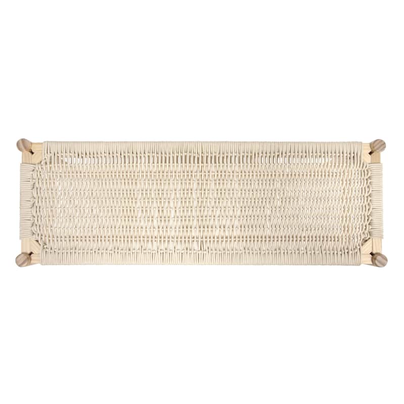 Fernway Solid Wood and Woven Rope Entryway Bench - 43.3"L x 15.0"W x 18.0"H