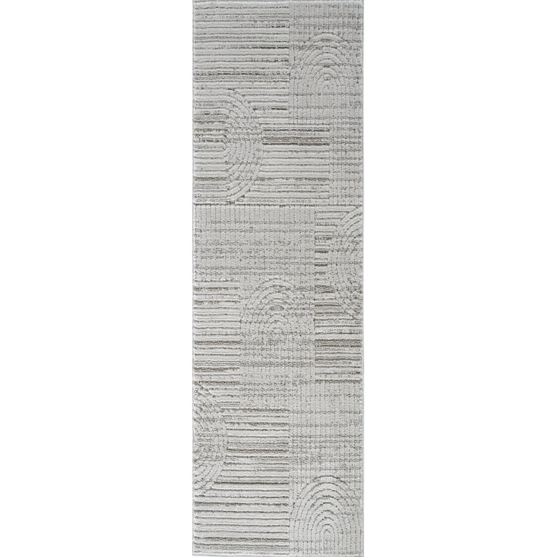 Bofik Distressed Geometric Abstract Modern Stain Resistant Woven Durable Area Rug By HomeRoots - 2' X 8'