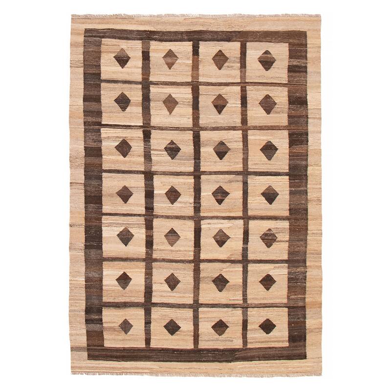 Sivas Tan Kilim 6'6" x 9'5" - 6'6 x 9'5 - Tan - 6'6 x 9'5