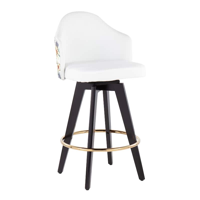 Carson Carrington Valsatra 26" Upholstered Counter Stool with Black Wood Base (Set of 2)