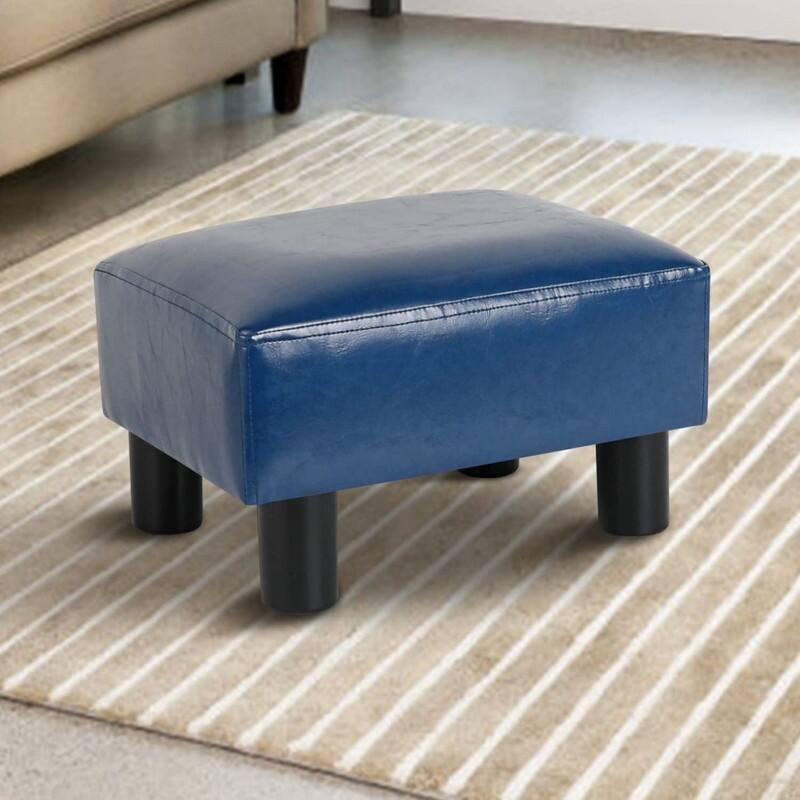 Small Ottoman Footrest PU Faux Leather