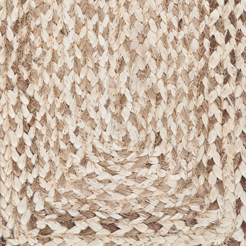 80" Brown and Cream Hand Woven Braided Rectangular Table Runner