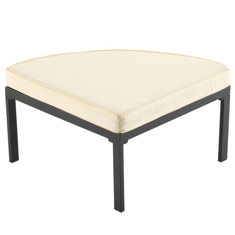 Modular Outdoor Sofa Set with Coffee Table, Ottoman & Cushions