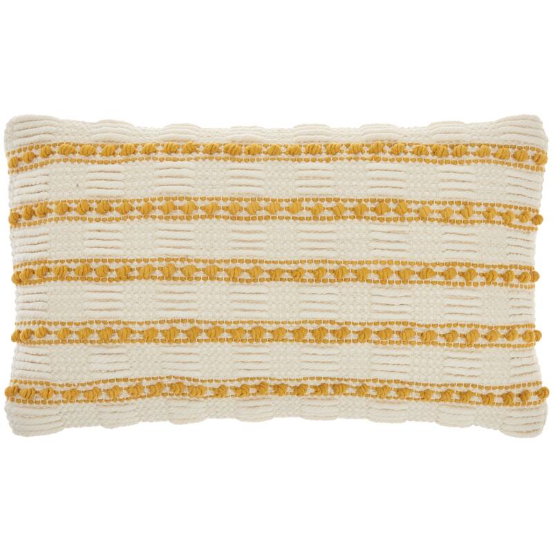 Mina Victory Life Styles Woven Lines And Dots Textured Throw Pillow